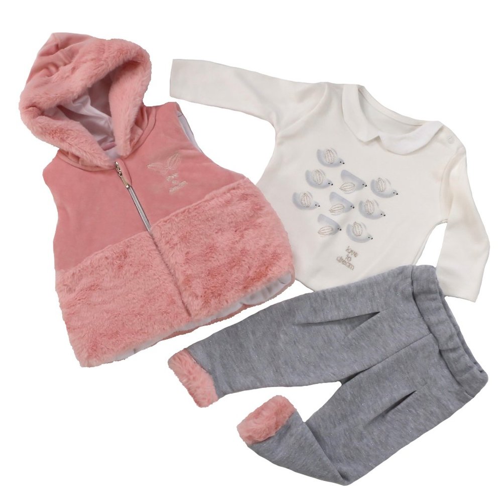 NEW with Tags Baby Clothing 3-Piece Cotton Set for Newborn Baby Girls Clothes